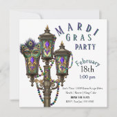 Invitation Gas Lamp | Mardi Gras Beads | Masquerade  (Devant)