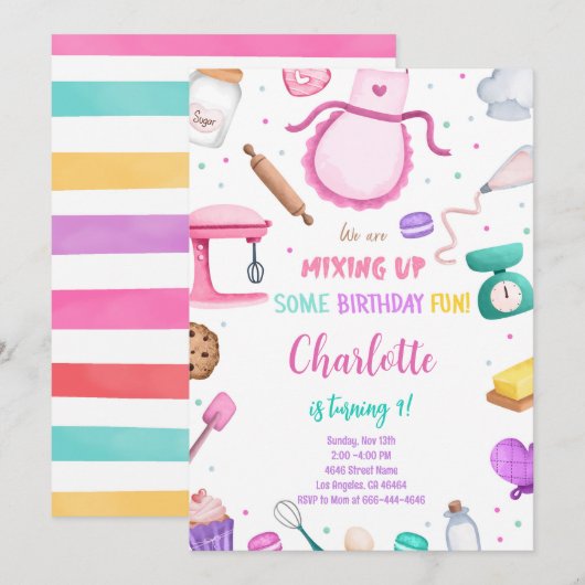 Invitation gâteau (Devant / Derrière)