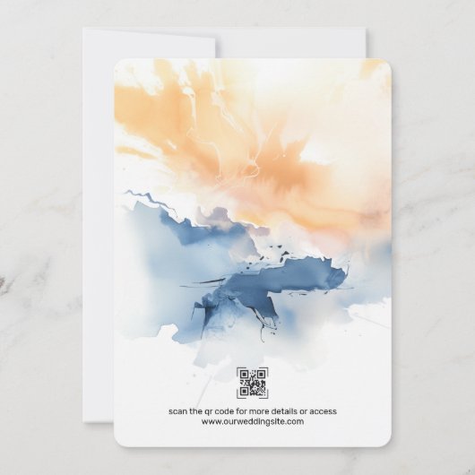 Invitation Gâteau à fleurs d'aquarelle (Dos)