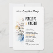 Invitation Gâteau à fleurs d'aquarelle (Devant)