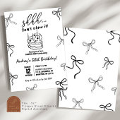 Invitation Gâteau à la main de cabot noir Surprise Anniversai