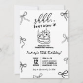 Invitation Gâteau à la main de cabot noir Surprise Anniversai (Devant)