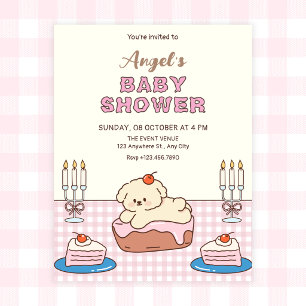 Invitation Gâteau adorable pour baby shower