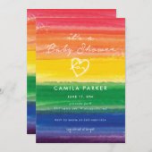 Invitation Gâteau arc-en-ciel en gras (Devant / Derrière)