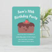 Invitation Gâteau au chocolat Brown fête d'anniversaire (Debout devant)