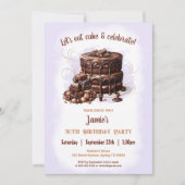 Invitation Gâteau au chocolat Desert Purple Brown 30e anniver (Devant)