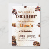 Invitation Gâteau au chocolat doux moderne fête d'anniversair (Devant)