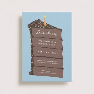 Invitation Gâteau au chocolat fête d'anniversaire