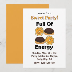 Invitation Gâteau au Chocolat Orange Jaffa Plein d'Énergie Fê