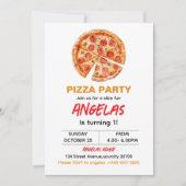 Invitation Gâteau bébé pizza Modern Slice pour 1er anniversai (Devant)