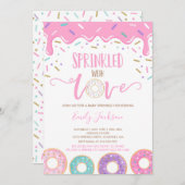 Invitation Gâteau Bébé Saupoudré D'Amour (Devant / Derrière)