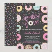 Invitation Gâteau Bébé saupoudré D'amour (Devant / Derrière)
