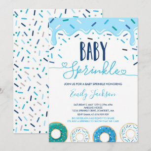 Invitation Gâteau Bébé Saupoudré D'Amour