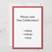 Invitation Gâteau canadien en feuille d'érable cerise (Dos)