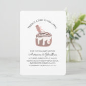 Invitation Gâteau Collant Dans Le Four Baby Shower (Debout devant)