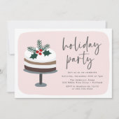Invitation Gâteau congelé avec Holly Rose & Red Holiday Party (Devant)