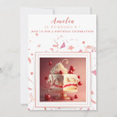 Invitation Gâteau crème cerise - fête d'anniversaire (Devant)