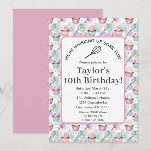 Invitation Gâteau Cupcake Anniversaire Fouettons de l'Amuseme