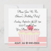 Invitation Gâteau Cupcake Anniversaire Glaçage Rose (Dos)