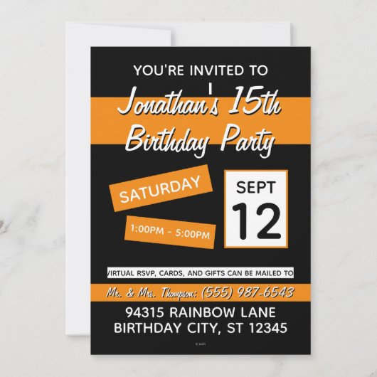 Invitation Gâteau Cupcake avec Étoile de Feu d'Artifice (Dos)