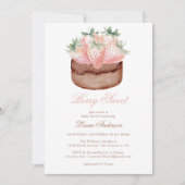 Invitation Gâteau Cupcake Classique aux Fraises Douces pour B (Devant)