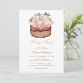 Invitation Gâteau Cupcake Classique aux Fraises Douces pour B (Debout devant)