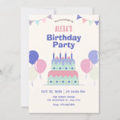 Invitation Gâteau d'anniversaire (Devant)