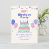 Invitation Gâteau d'anniversaire (Debout devant)
