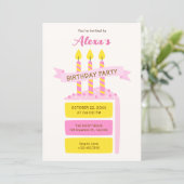 Invitation Gâteau d'anniversaire (Debout devant)
