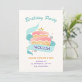 Invitation Gâteau d'anniversaire  (Debout devant)