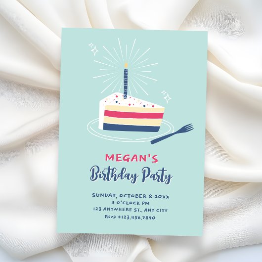 Invitation Gâteau d'anniversaire