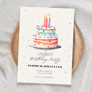 Invitation Gâteau d'anniversaire 