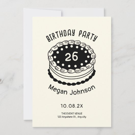Invitation Gâteau d'anniversaire (Devant)