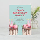 Invitation Gâteau d'anniversaire  (Debout devant)