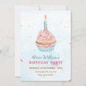 INVITATION GÂTEAU D'ANNIVERSAIRE À L'AQUARELLE (Devant)