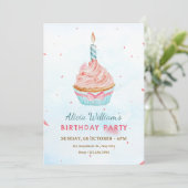 INVITATION GÂTEAU D'ANNIVERSAIRE À L'AQUARELLE (Debout devant)