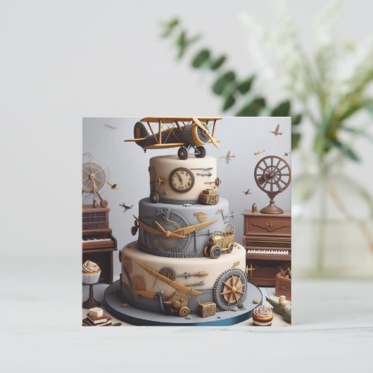 INVITATION GÂTEAU D'ANNIVERSAIRE À THÈME AVION D'ANNIVERSAIRE (Debout devant)