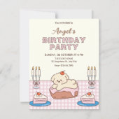 Invitation Gâteau d'anniversaire adorable  (Devant)