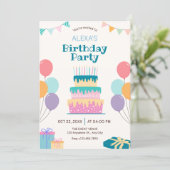 Invitation Gâteau d'anniversaire amusant (Debout devant)