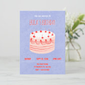 Invitation Gâteau d'anniversaire avec une écriture mignonne (Debout devant)