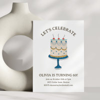 Gâteau d'anniversaire bleu vintage doodle Célébrat