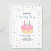 Invitation Gâteau d'anniversaire coloré amusant (Devant)
