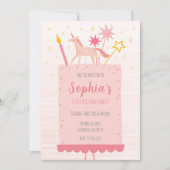 Invitation Gâteau d'anniversaire de la licorne (Devant)