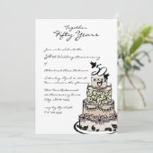 Invitation Gâteau d'anniversaire de mariage (Debout devant)