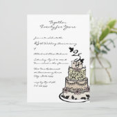 Invitation Gâteau d'anniversaire de mariage (Debout devant)