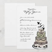 Invitation Gâteau d'anniversaire de mariage (Devant / Derrière)