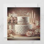 INVITATION GÂTEAU D'ANNIVERSAIRE DE MARIAGE GRACIEUX 25 ANS  (Devant)