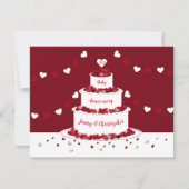 Invitation gâteau d'anniversaire de mariage rubis 40 ans (Devant)