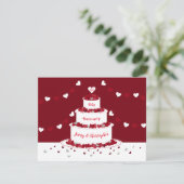 Invitation gâteau d'anniversaire de mariage rubis 40 ans (Debout devant)