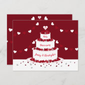 Invitation gâteau d'anniversaire de mariage rubis 40 ans (Devant / Derrière)